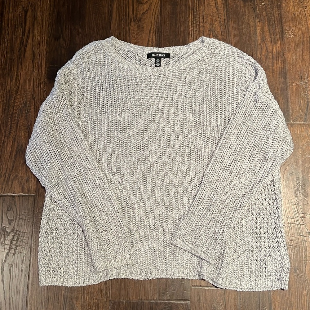 Ellen Tracy sweater, heather white/gray color, size XL, good condition